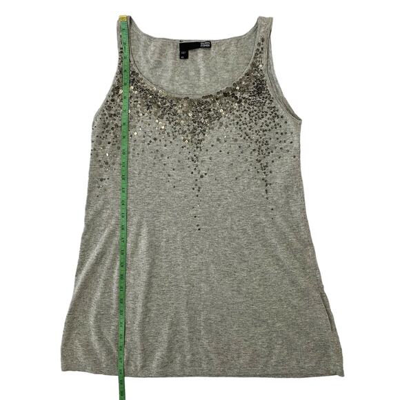 EILEEN FISHER Gray Cotton Cashmere Beaded Sleeveless Top Size XS #S1SCK Tank - Picture 8 of 8